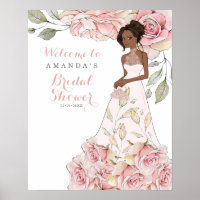 Poster de bienvenue de la Fête des mariées Rose Ro