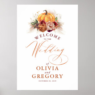 Poster de bienvenue des fleurs de rouille et Maria