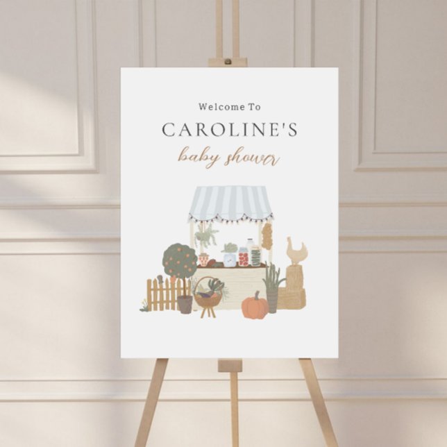 Poster de bienvenue du Baby shower agricole (Créateur téléchargé)