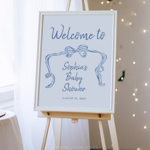Poster de bienvenue du Baby shower de garçon BlueB
