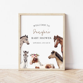 Poster de bienvenue du Baby shower du cheval