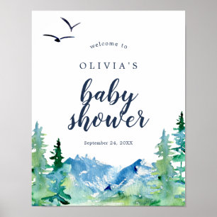 Poster de bienvenue du Baby shower Rocky Mountain