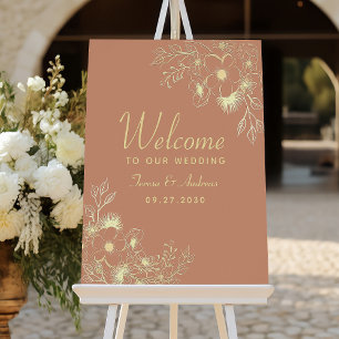 Poster de bienvenue du Mariage Boho Terracotta
