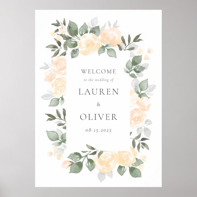 Poster de bienvenue du Mariage Garden Blooms (Devant)