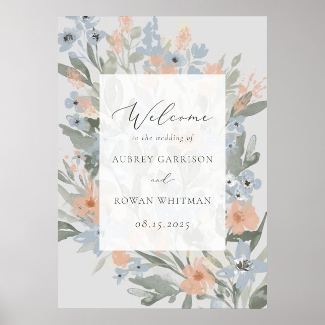 Poster de bienvenue du Mariage Garden Floury (Devant)