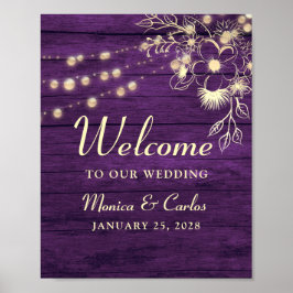 Poster de bienvenue du Mariage Rustic Wood