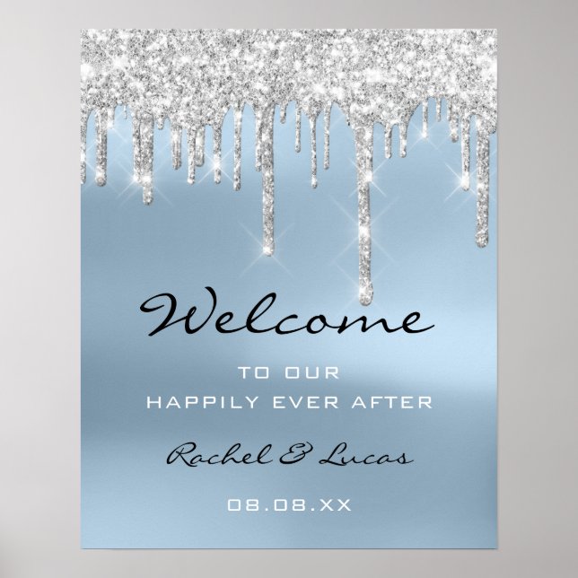 Poster de bienvenue mariage Silver Grey Drivers Bl (Devant)