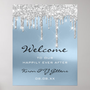 Poster de bienvenue mariage Silver Grey Drivers Bl