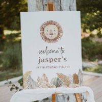 Poster de bienvenue Neutre Lion Leaf