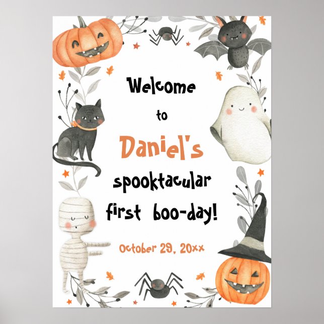 Poster de bienvenue pour l'anniversaire de Hallowe (Devant)
