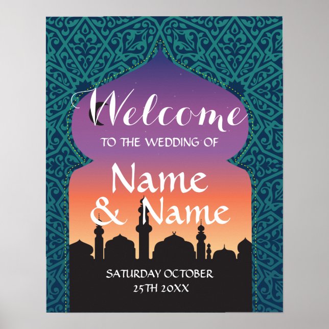 Poster de bienvenue Signet Mariage Arabian Nights  (Devant)