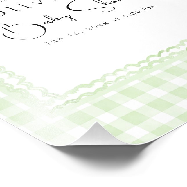 Poster de bienvenue sur le Baby shower de En vichy (Coin)