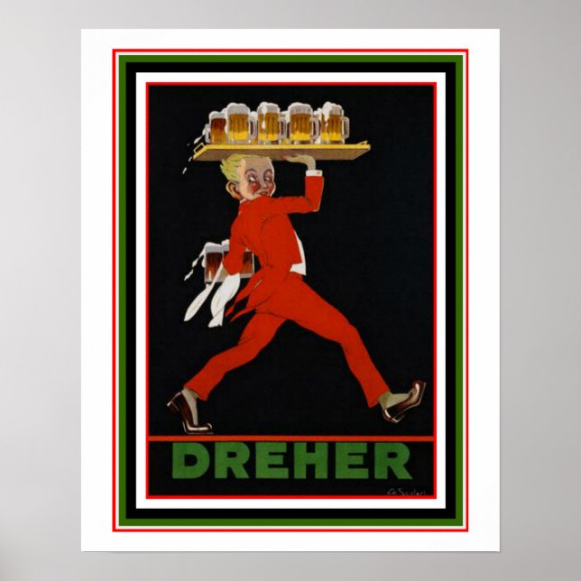Poster de bière Dreher 16 x 20 (Devant)