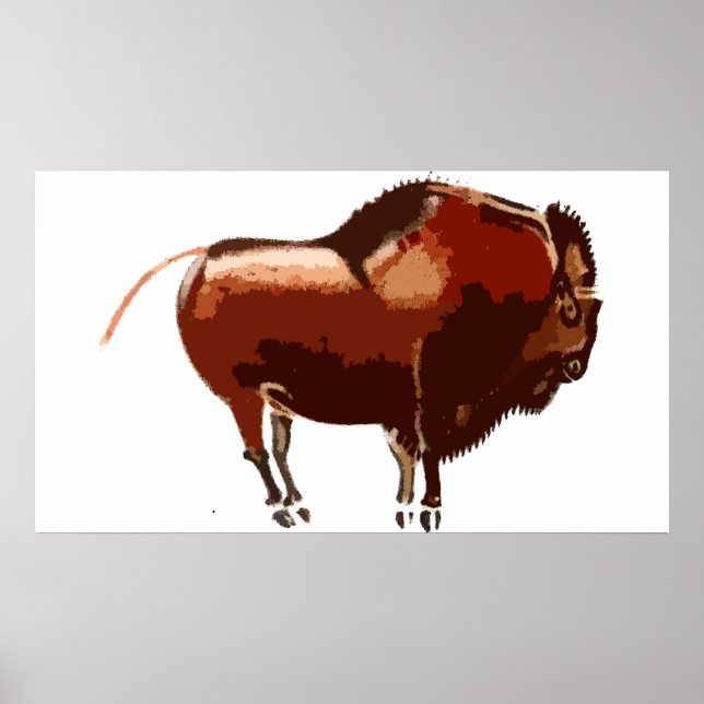Poster de bison peint (Devant)