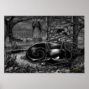 Poster de Boo Kitty Naps dans un cimetière