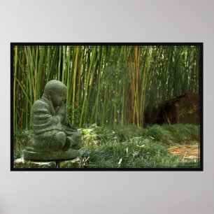 Poster de bouddha en bambou -60x40 -autres tailles