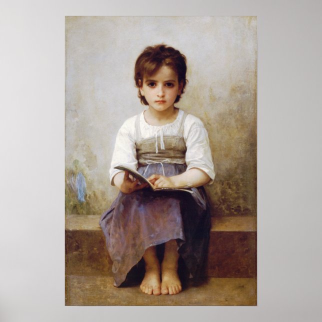 Poster de Bouguereau The Hard Lesson (Devant)