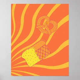 Poster de boulangerie rétro, thème de la nourritur
