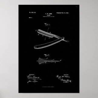 Poster de brevet Barber Razor Imprimer l'oeuvre