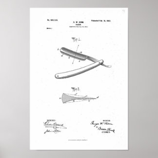 Poster de brevet Barber Razor Imprimer l'oeuvre