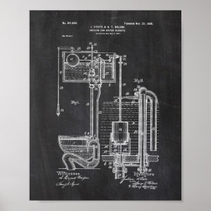 Poster de brevet de la citerne de toilettes