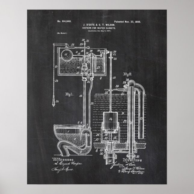 Poster de brevet de la Citerne Toilette (Devant)