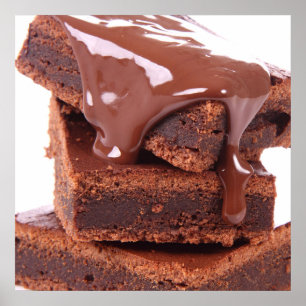 Poster de Brownie au chocolat Divinitement Décaden