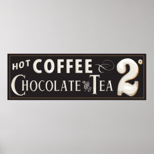 Poster de café, de chocolat ou de thé Vintage