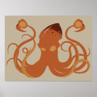 Poster de calmar géant Vector