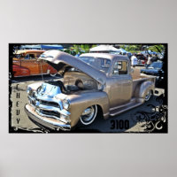 Poster de camion Chevrolet 3100 de la bombe à mote
