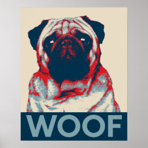 Poster de carlin Woof Retro Hope