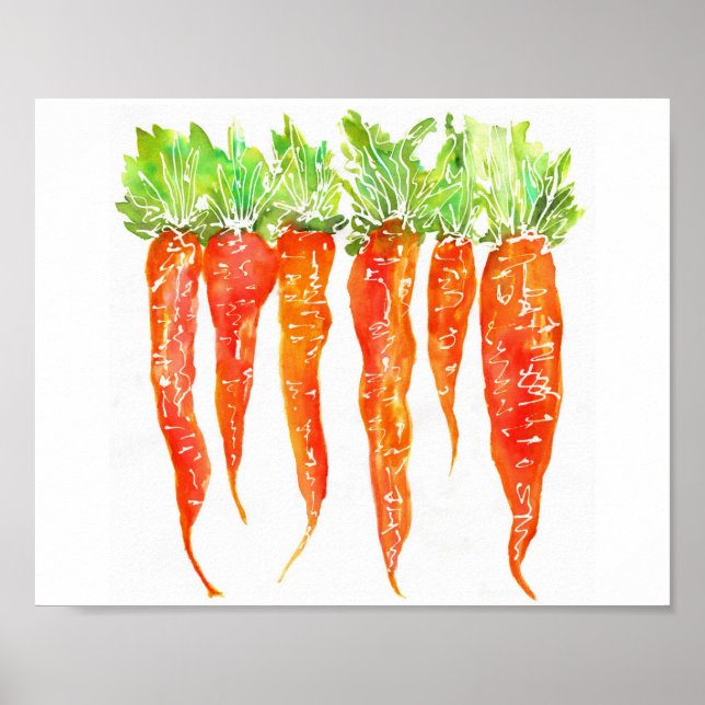 Poster de carottes couleur aquarelle - 8X10" (Devant)
