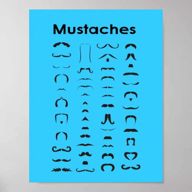 Poster de carte Moustache drôle cadeau (Devant)