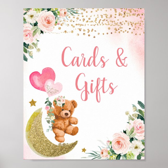 Poster de cartes et cadeaux en tissu rose de ballo (Devant)