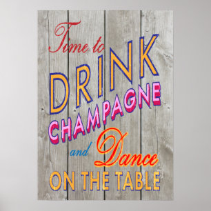 Poster de champagne Rustique pour boire