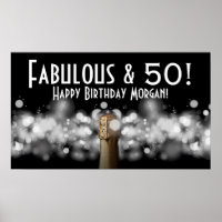 Poster de Champagne sur Black & White Bokeh Party