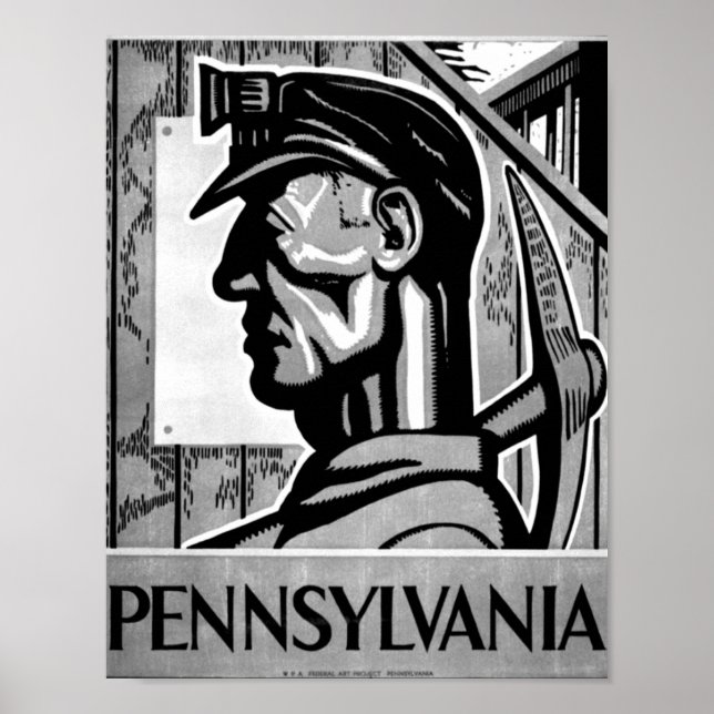 Poster de charbon Pennsylvanie WPA 1938 Poster (Devant)