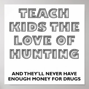 Poster de chasse amusante pour apprendre aux enfan