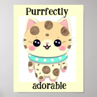 Poster De Chat Cute Kawaii, Parfaitement Adorable