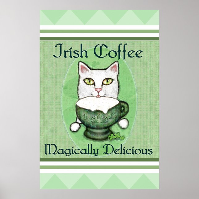 Poster de chat de café irlandais St. Patrick / Imp (Devant)