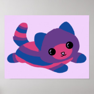 Poster de chat de la fierté bisexuelle