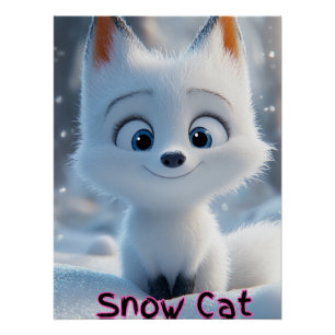 Poster de chat de neige