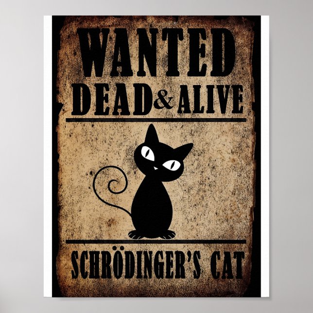 Poster de chat de Schrodinger Recherché Dead or Al (Devant)