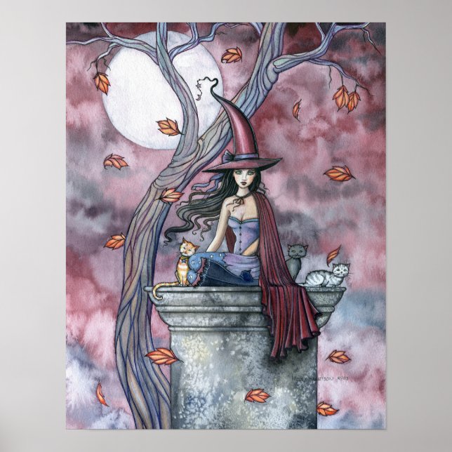 Poster de chat Halloween Witch par Molly Harrison (Devant)