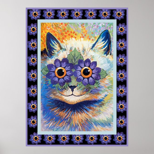 Poster de chat hippy vintage (Devant)