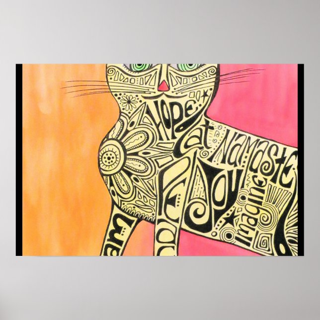 Poster de chat Inspiration Abstraite (Devant)