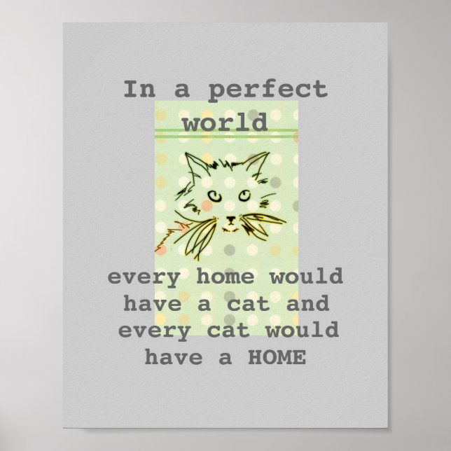 poster de chat kitty mignon avec citation texte (Devant)