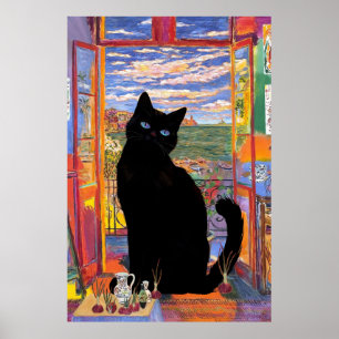 Poster de chat Matisse Open Window