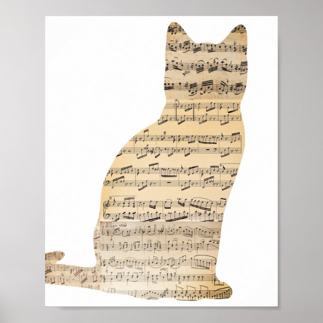 Poster de chat musical - Ajoutez votre propre coul (Devant)