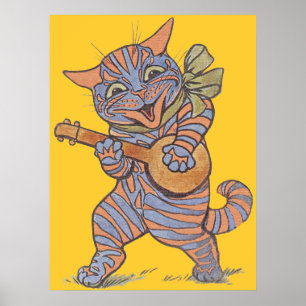 Poster de chat musical vintage